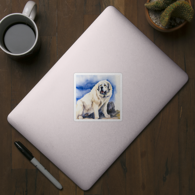 Watercolor Great Pyrenees - Dog Lovers by Edd Paint Something